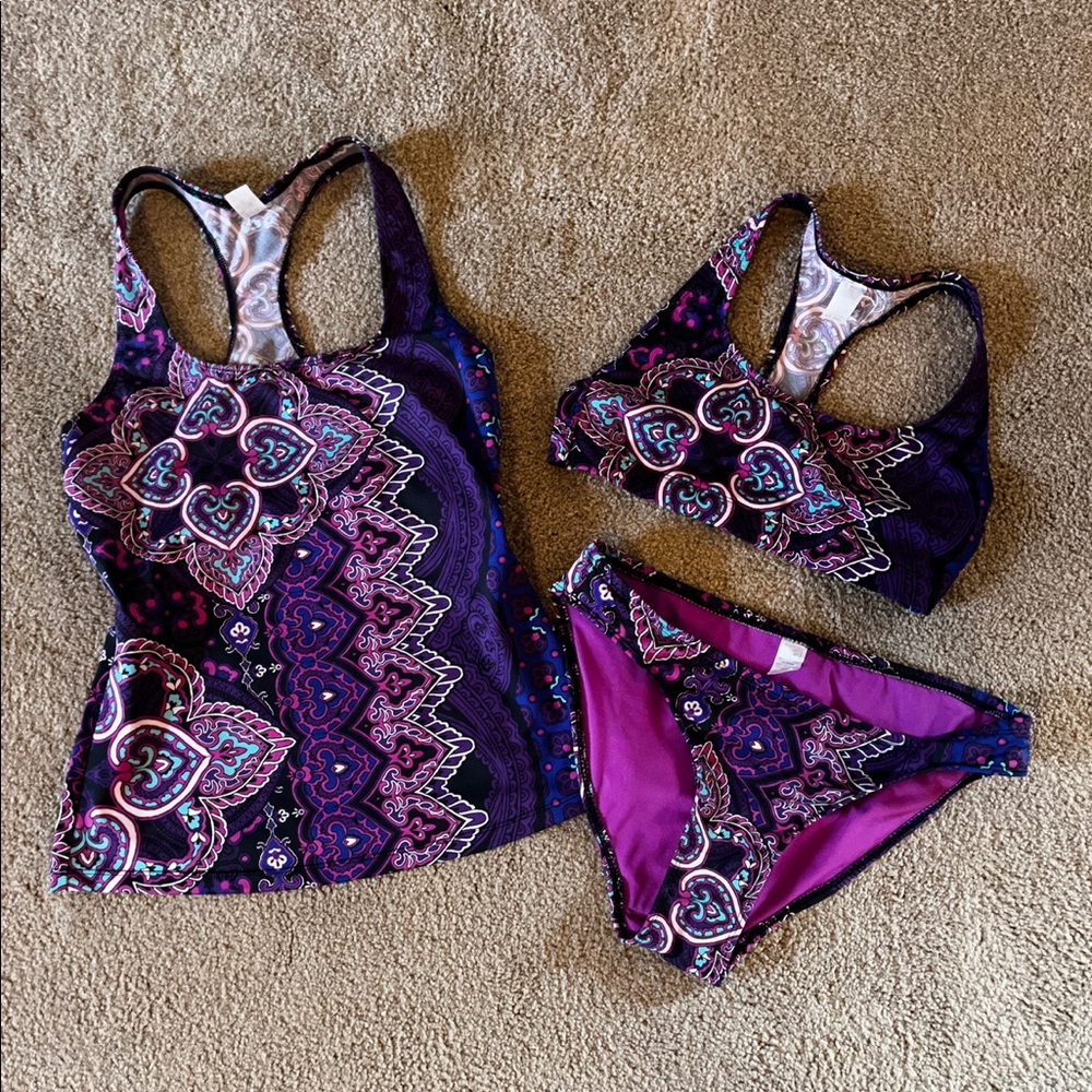 Mysterioso Bathing suit purple blue bikini 2 piece